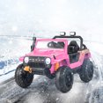 thumbnail image 2 of Costway 12V 10AH Parent-Child Ride On Truck Car Remote Trunk w/ LED Light & Music Pink, 2 of 10