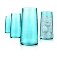 thumbnail image 3 of Artland Soho Optic 16 Piece Glassware Set - Durable Glasses for Every Occasion - Champagne, Double Old Fashion, Goblet, Highball Glasses, Barware Essentials for Entertaining & Gifting (Turquoise), 3 of 9