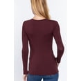 thumbnail image 4 of Simply Fashion Active Basic CrewNeck LongSleeve Slim Fit Cotton Tshirts,maroon,small, 4 of 4