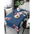 thumbnail image 6 of Coastal Wave Table Cloth, Japanese Style Ocean Fish Blue Waterproof Tablecloth for Rectangle Tables, Reusable Washable Fabric Table Cover for Restaurant Kitchen Dining Tables 54"x108", 6 of 6