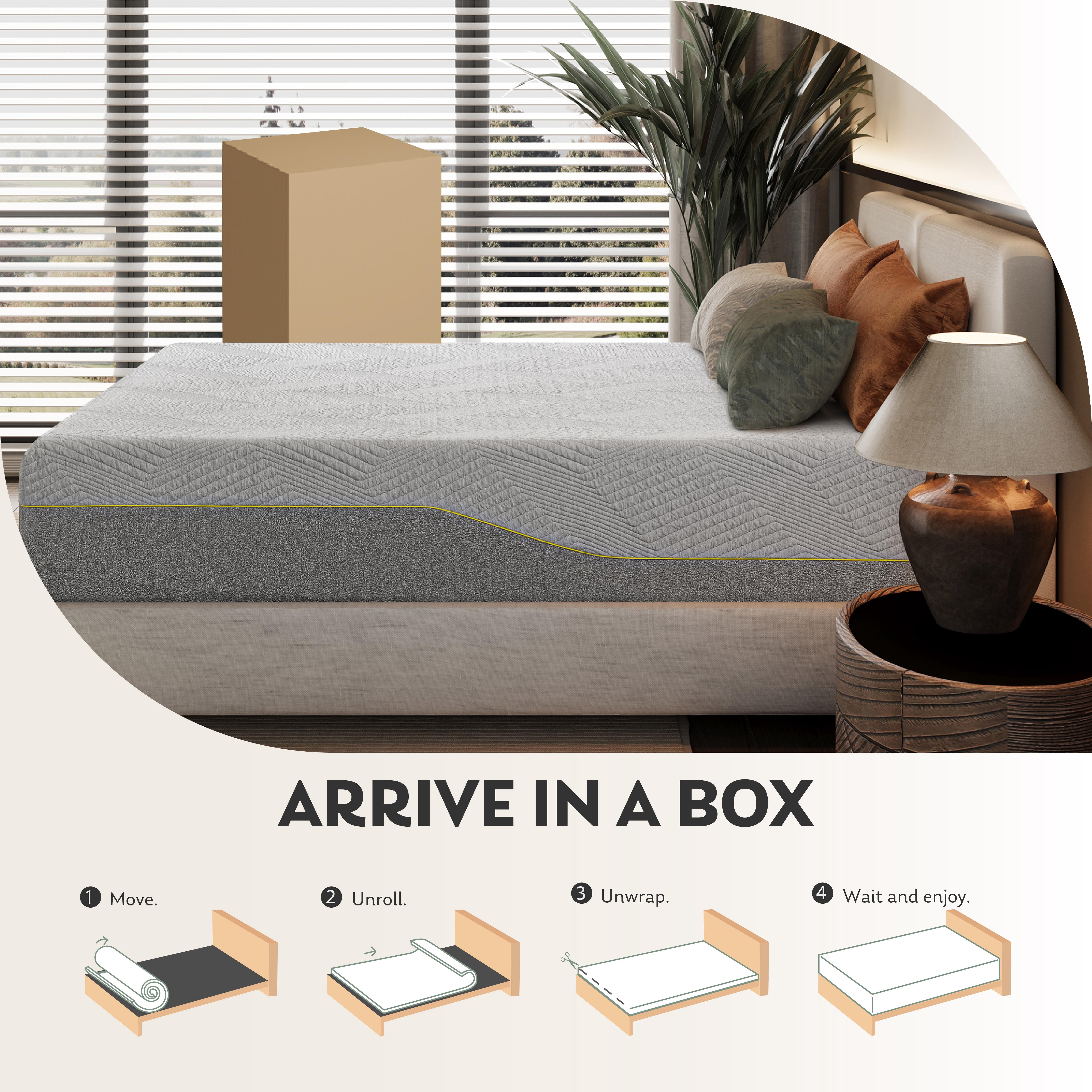 MLILY Ego Gray King Mattress,14 inch Gel Memory Foam Mattress, King Size Mattress in a Box, Medium