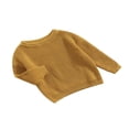 thumbnail image 2 of Infant Baby Girl Boy Knit Sweater Solid Color Oversized Crewneck Warm Pullover Sweatshrit Fall Winter Tops, 2 of 6
