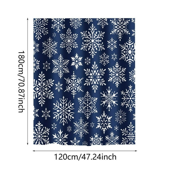Luoshdecor Christmas Snowflake Shower Curtain, Red White Xmas Snowflake Winter Waterproof Fabric Bathroom Curtain for Bathroom Xmas Holiday Decor 78.9x47 in