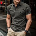 thumbnail image 4 of Gibobby Camisas Tipo Polo para Hombre Polo de Manga Corta de Ajuste clásico de algodón Suave y Liso(Gris,XG), 4 of 5
