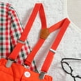 thumbnail image 6 of GYRATEDREAM Toddler Baby Boy Christmas Clothes Suit Formal Dress Shirt+Bowtie+Suspender Pants Gentleman Wedding Outfits for 2-3T Orange, 6 of 9
