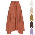 thumbnail image 3 of Ahabrexf Women's Renaissance High Waist Elastic Solid Color Skirt for Halloween Court Style, 3 of 3