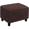 thumbnail image 1 of sasyxdc Ottoman Cover  Stretch Rectangle Velvet Ottoman Slipcovers of Foot Stool for Living Room  Folding Storage Furniture Protector with Elastic Bottom  Machine Washable(Dark Brown  L), 1 of 7