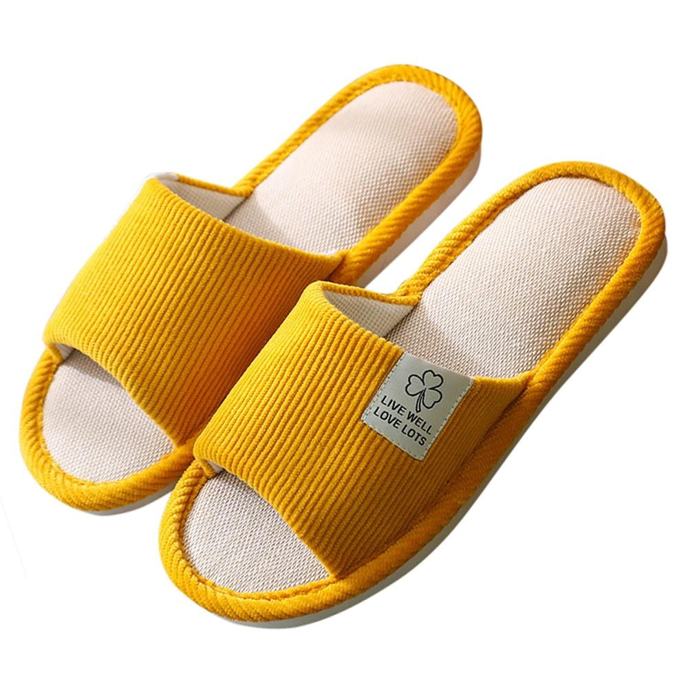 Canopy Women's Mens Summer Open Toe House Slippers Memory Foam Spa Bedroom Comfortable Home Slipper Indoor Outdoor 5-10, Adult Unisex, Size: 7, Yellow