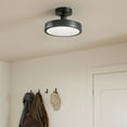 thumbnail image 6 of KICHLER Riu 14.25 in. 1-Light Black Hallway Modern Integrated LED Semi-Flush Mount Ceiling Light, 6 of 9
