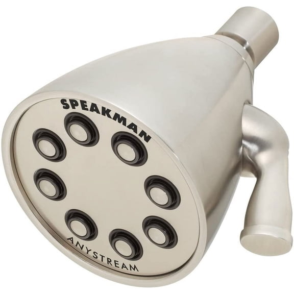 Speakman S-2251-BN Signature Icon Anystream High Pressure Adjustable Solid Brass Shower Head, Brushed Nickel