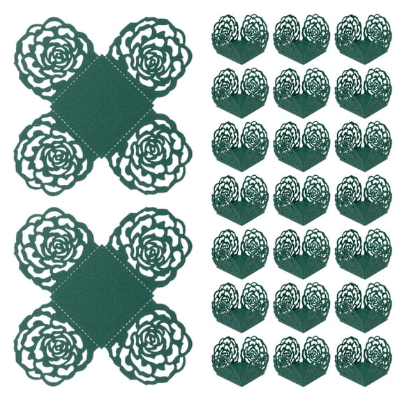 Uxcell 25 PCS Truffle Wrapper 4 Inch Square Cupcake Liner Baking Paper Dark Green
