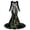 Green, variant on Xijirk Women Halloween Skull Rose Embroidered Maxi Dress Long Sleeve Round Neck Velvet Trailing Hem Outfit for Cosplay Party Festival Casual Gathering Wear,XL