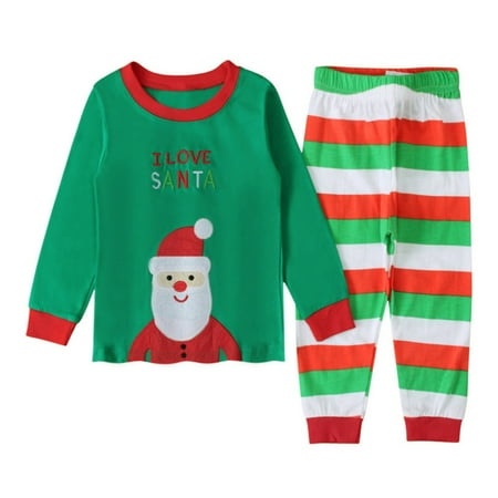 

Yuanyu 1-7T Kids Baby Boys Girls Christmas Pajamas Sets Xmas Printing Pajama Loungewear Toddler Nightshirt Set Sleepwear