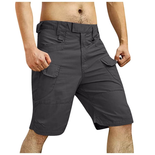 ropa de trabajo con bolsillo deportivo para hombre pantalones cortos sueltos casuales pantalones cortos para correr gris/xl