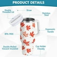 thumbnail image 2 of 30 oz Tumbler with Lid and Straw Fall Red Maple Leaves Water Bottle Insulated Cup with Handle, Stainless Steel Water Cup Fits in Car Cup Holder, 2 of 6