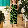 thumbnail image 5 of DGMIOCS Girls St. Patrick's Day Sleeveless Jumpsuit with Pockets Boho Floral Printed Cute Outfits Black 13-14Y, 5 of 6