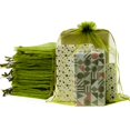 thumbnail image 1 of Bolsas de regalo de malla Meowoo, 24 unidades, 30 x 41 cm, con cordón, verde oliva, 1 of 6