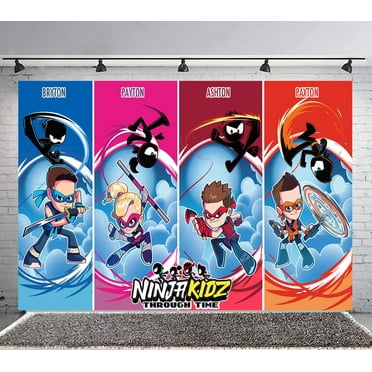 Ninja Kids Backdrop Banner Party Supplies Poster Movie Theme Background for Photography Birthday Decorations