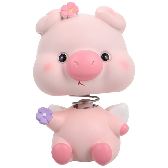 Shisuyan Cute Bobblehead Pig Car Ornaments Interior Dashboard Decorations Desktop Animal Figure Cake Toppers For Home Office And Vehicle Decor