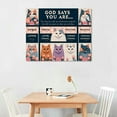 thumbnail image 2 of JRXY God says you are decor wall art cat canvas Pictures Christian Wall Decor flower Canvas for Girl’s Room Prints Painting Framed Artwork for Bathroom living room Bedroom pattern3, 2 of 6