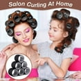 thumbnail image 4 of Large Hair Rollers Set - 24 Pieces with 12 Jumbo Rollers and 12 Clips for Long Thick Hair Volume (Black), 4 of 11