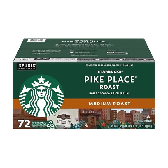 Product of Starbucks Medium Roast Single Serve Coffee for Keurig, Pike Place Roast, 72 ct