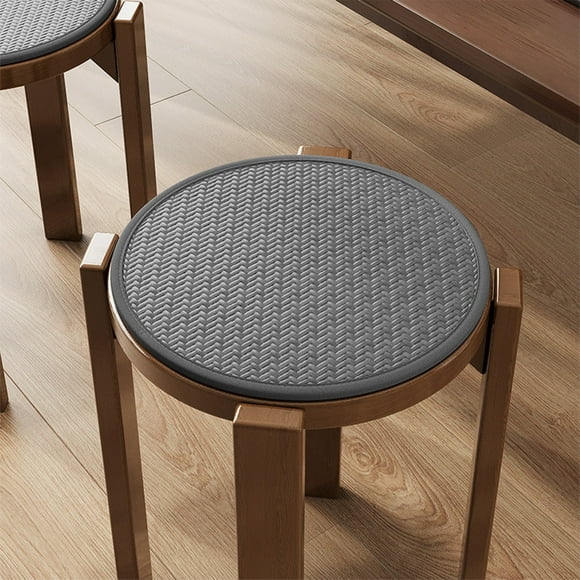 Cojín Redondo para Silla, Ideal para El Verano | Cojín de Ratán Transpirable | Almohadilla Antideslizante | Gris, 40 Cm | Resistente y Fácil de Limpiar