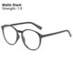 thumbnail image 1 of -1.0~-4.0 Myopia Glasses MATT BLACK STRENGTH 1.00 matte black matte black matte black Strength 1.00-Strength 1.00, 1 of 5