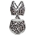 thumbnail image 4 of POINTERTECK Women High Waist Leopard Printing Split Swimsuit Plus Size Swimwear, 4 of 6