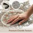 thumbnail image 6 of ODIKA Beige Detailing Symmetrical Scrolling Vines Faded Rugsbeige Non-Slip Chair-Friendly for Dining Room, Large Office, Lounge, 6 of 7