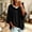 Black, variant on Pullover Sweaters for Women Hooded Side Slit Ribbed 3/4 Batwing Sleeve Sweaters Soft Ribbed Knitted Drawstring Sweatshirts Trendy Sweatshirts Daily Office Work Travel Outfits, Black L
