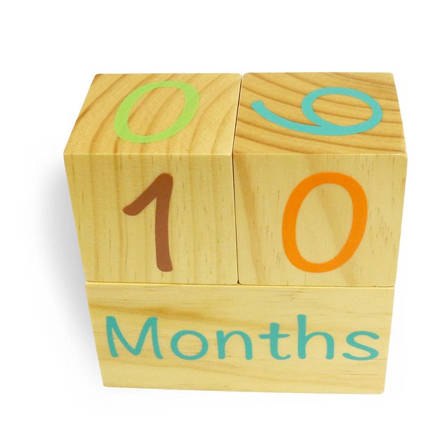emmzoe wooden photo blocks baby growth development wood portrait prop