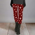 thumbnail image 5 of Christmas Fall Polyester Ankle-Length Spandex Leggings for Women Red Snowflake Women's Day Autumn And Winter Artistic Splash Printed Soft Stretchy Pants L, 5 of 6