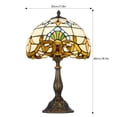 thumbnail image 5 of Stained Glass Table Lamp, Baroque Style Bedroom Desk Lamp, Retro Bedside Table Lamp Includes Light Bulb for Bedroom Nightstand Living Room Dormitory Office Decor, 5 of 7