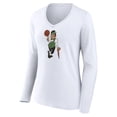 thumbnail image 2 of Women's White Boston Celtics Alternate Logo V-Neck Long Sleeve T-Shirt, 2 of 3