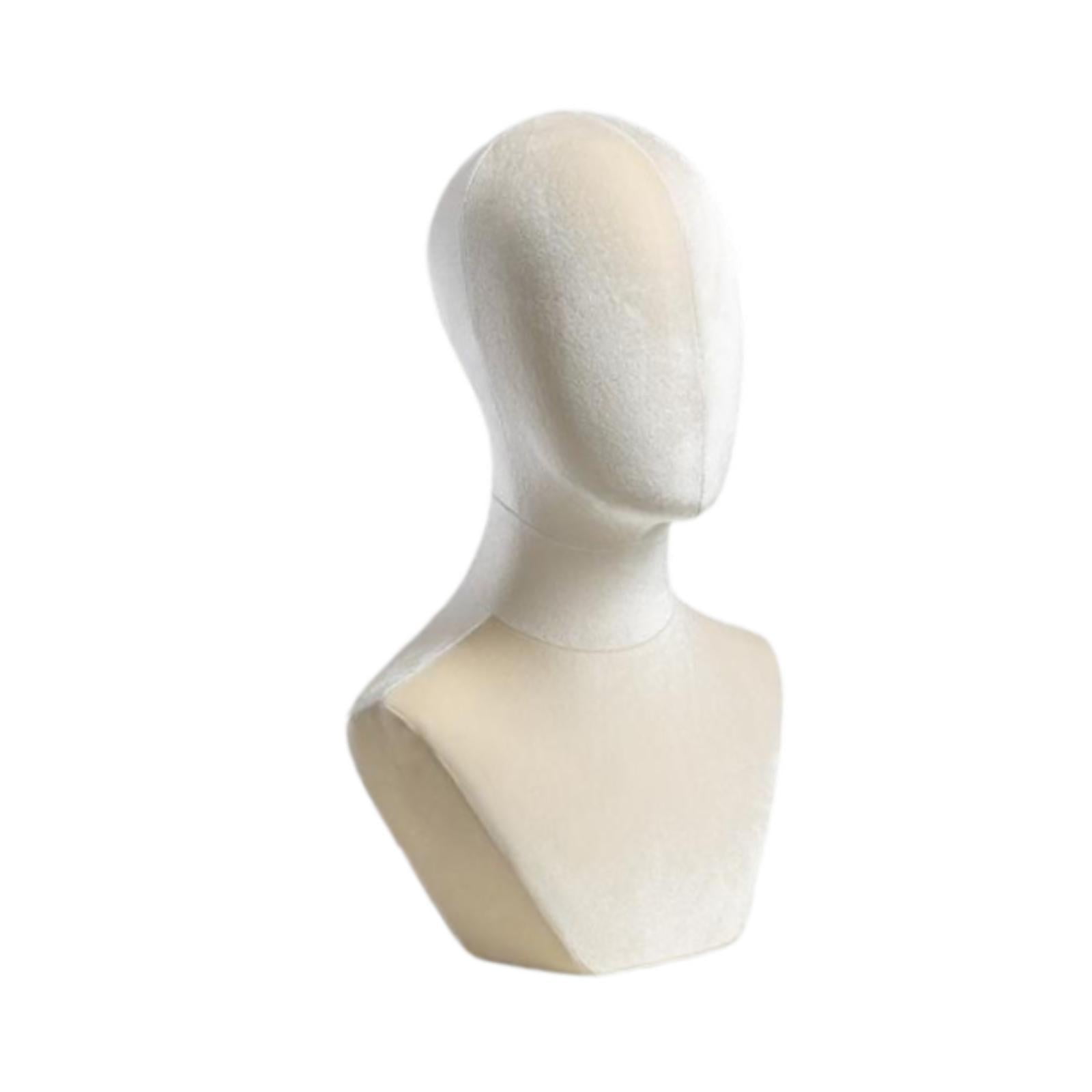 Serenable Bust Mannequin Head Versatile Holder for Headdress Commercial Use Hats Beige