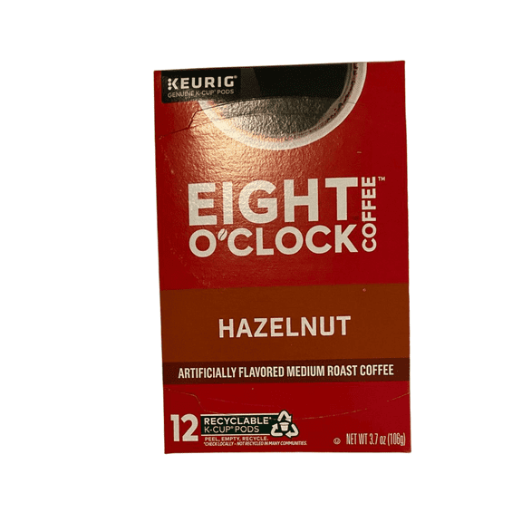 Eight O’Clock Coffee Hazelnut – Medium Roast Ground Coffee, 12 Single Serve Sachets