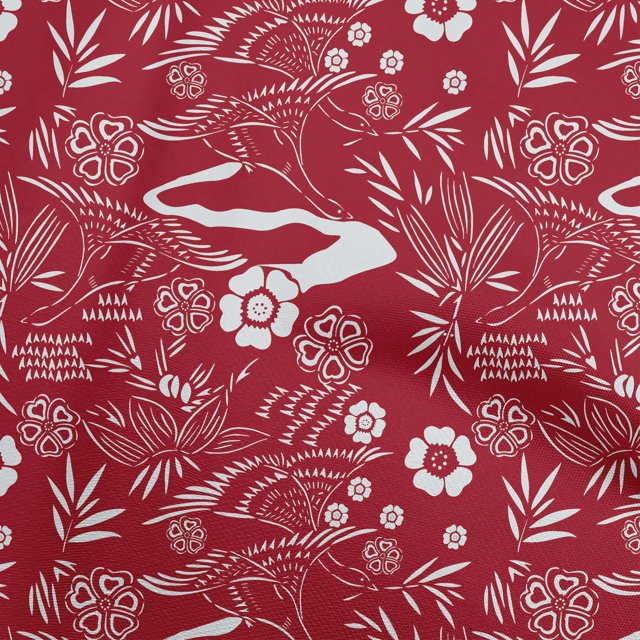 oneOone Cotton Flex Red Fabric Asian Japanese Pattern Craft Projects Decor Fabric Printed By The Yard 40 Inch Wide