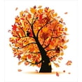 thumbnail image 3 of Ambesonne Fall Duvet Cover Sets, Cartoon Tree Leaves, 2-Twin, Yellow Orange Black, 3 of 3