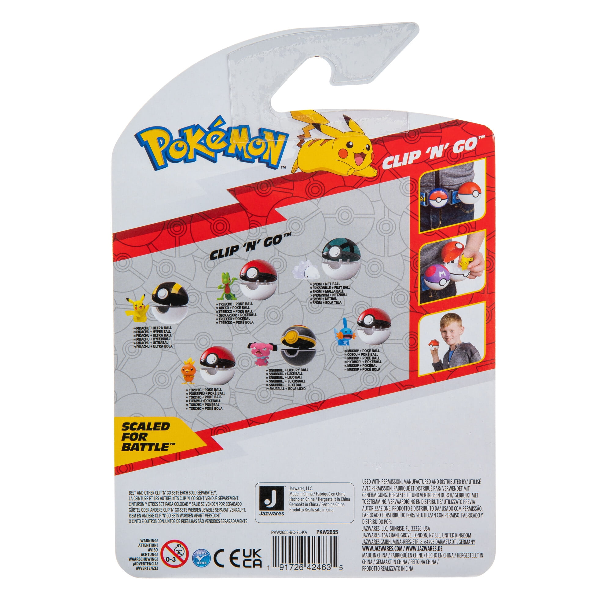 Pokémon Clip 'N' Go Snom & Net Ball - Includes 2 inch Battle Figure & Net Ball Accessory - Authentic Details
