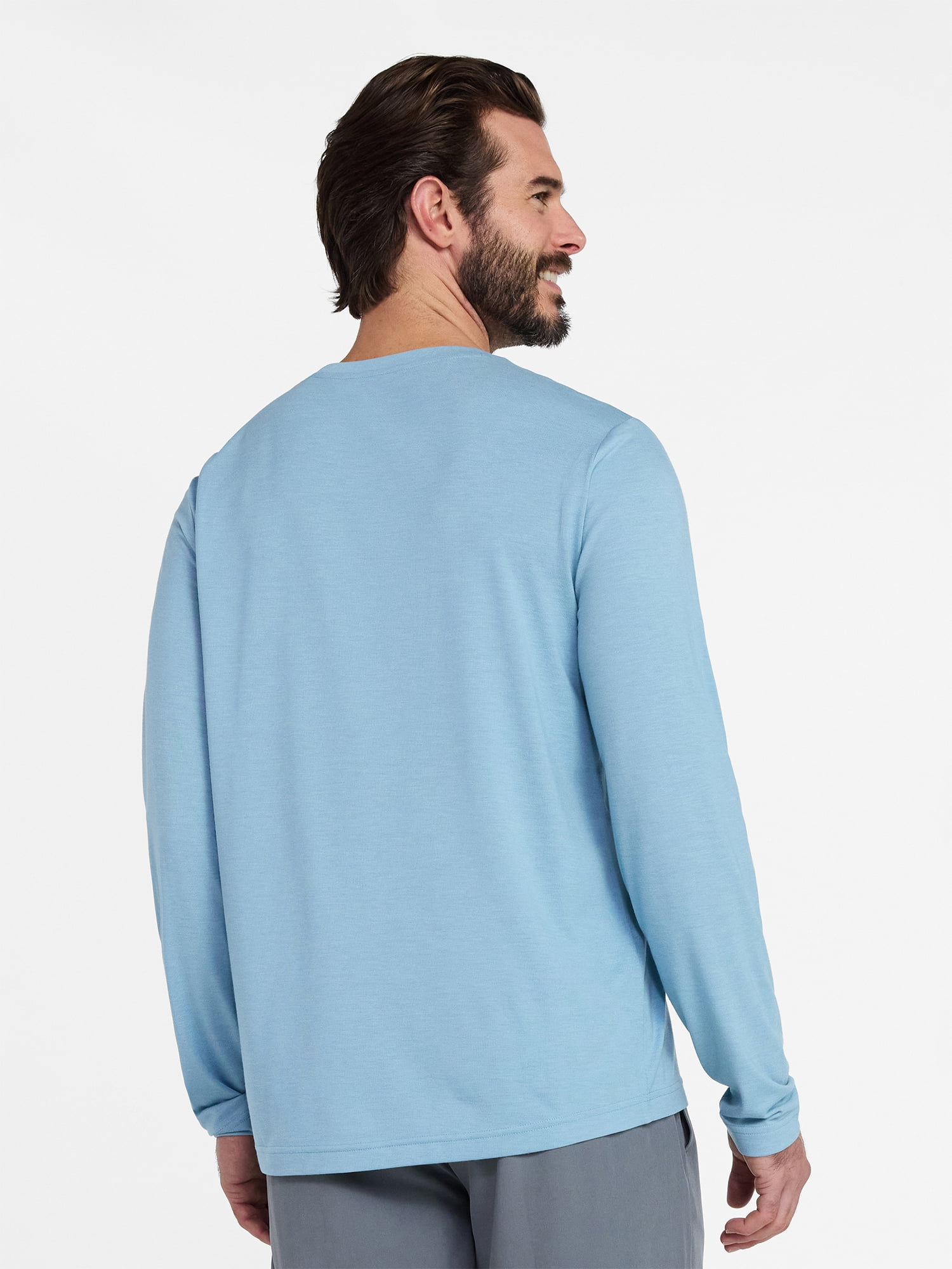 Athletic Works Men's and Big & Tall Men's Tri-Blend Tee with Long Sleeves, Sizes XS-4XLT