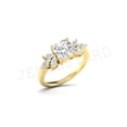 thumbnail image 3 of 925 Sterling Silver Ring with 14K Yellow Gold Plating Asscher Cut Diamond Engagement Ring – Leaf Cluster Design – Nature Inspired Bridal Ring – Solitaire Promise Ring for Her, 3 of 5