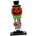 thumbnail image 3 of Adorno de de calabaza para Halloween, artesanías de madera, obra de arte coleccionable, decoración de Halloween para casa encantada, accesorios Estilo A Macarena signo de halloween, 3 of 8