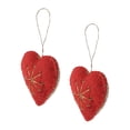 thumbnail image 5 of De Kulture Hand Made Felt Snowflake Heart Ornament (Set Of 2) 4X0.5X3 (Lwh) For Home Decoration Party Decorative Office Décor Valentine'S Day, 5 of 6