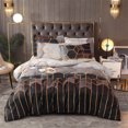 thumbnail image 1 of 3pcs Colorful Striped Print Reversible Print Duvet Cover King Queen Bedding Set Geometry Quilt Cover Polyester Comforter Cover, 1 of 7
