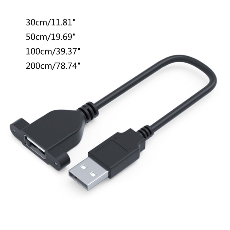 12 pcs USB 2.0 Extension Cable Male to Female with Panel Mount Screw Holes 30cm