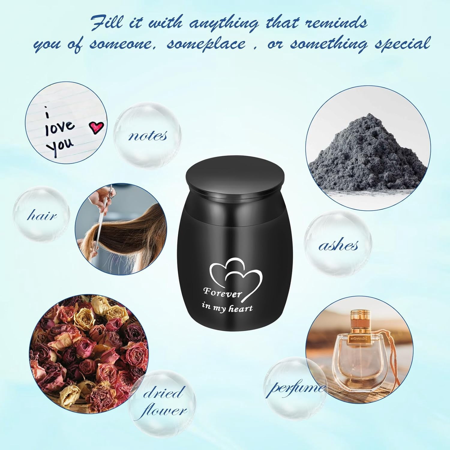 3 Pack Small Urn Set Small Urns Cremation Keepsakes for Ashes- Super Mini Cremation Urns for Human / Pet Stainless Steel Funeral Urn Cremation Urn