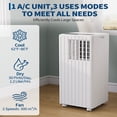 thumbnail image 6 of JoanKaren 8000 BTU Portable Air Conditioner Up to 350 Sq. Ft. 3-in-1 AC Unit with Cooling,Dehumidifier & Fan,Energy-Saving,24-Hr Timer,Full Window Kit,White, 6 of 10