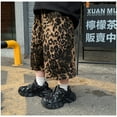 thumbnail image 6 of XUELUO Boys Athletic Shorts And Pants Summer Cargo Leopard Print Elastic Waist Wide Leg Loose Casual Shorts Trousers Holiday Wear,Brown,3-4 Years, 6 of 9