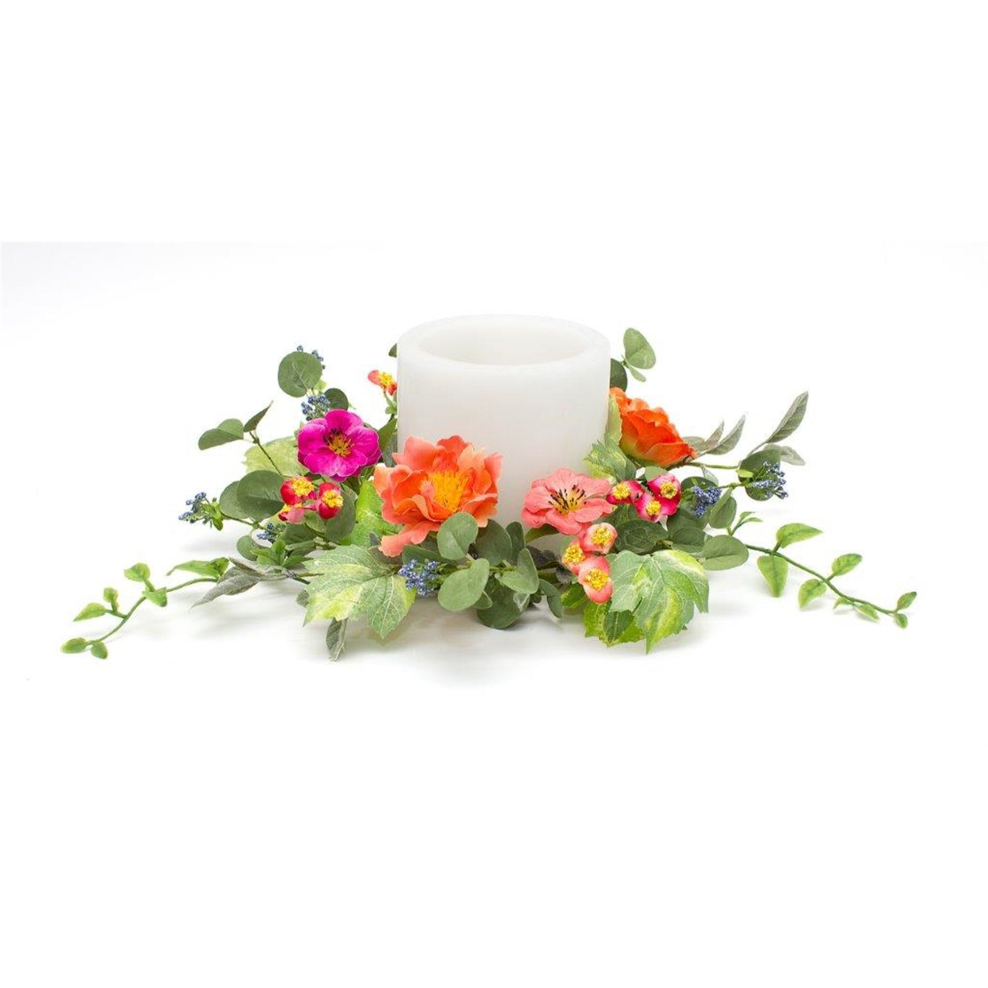 Mixed Floral Candle Ring 21"D Polyester (Fits a 6" Candle)